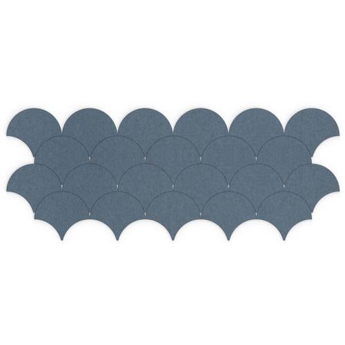 Dalle Acoustique Murale Vague Japonaise En Feutre Bleu