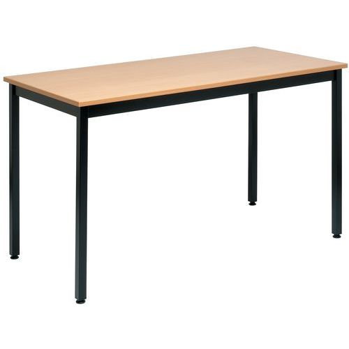 Table De Reunion 140x70 Plateau Hetre/p Ieds Noirs