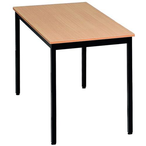 Table De Reunion 120x60 Plateau Hetre/p Ieds Noirs