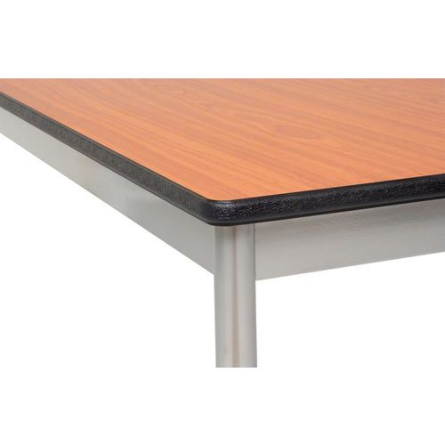 Table De Reunion 140x70 Merisier / Pied S Ronds Alu