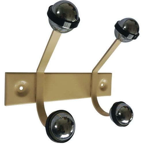 Portemanteau Mural Boules 2 L28 H23 P14 Blanc/chromé