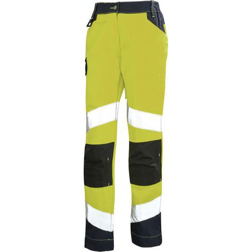 Pantalon Femme Fluo Tech 9e82 - Jaune Fluo / Bleu Foncé - 1