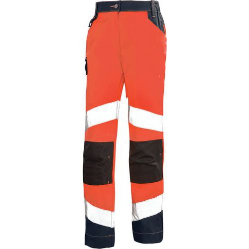 Pantalon Femme Fluo Tech 9e82 - Rouge Fluo / Bleu Foncé - 0