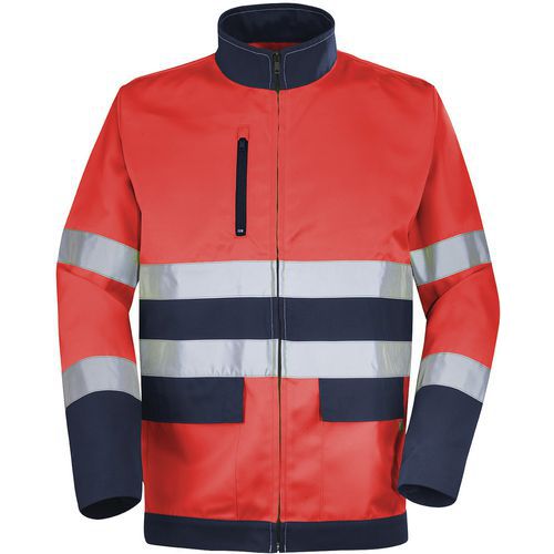 Blouson Fluo Base Xp 9d81 - Rouge Fluo / Bleu Foncé - 1