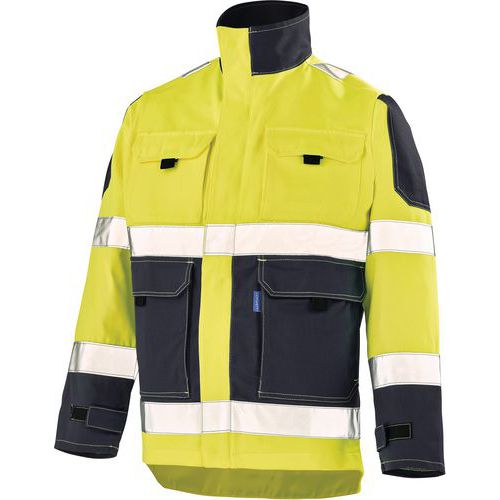 Blouson Fluo Tech 9282 - Jaune Fluo / Bleu Foncé - 4