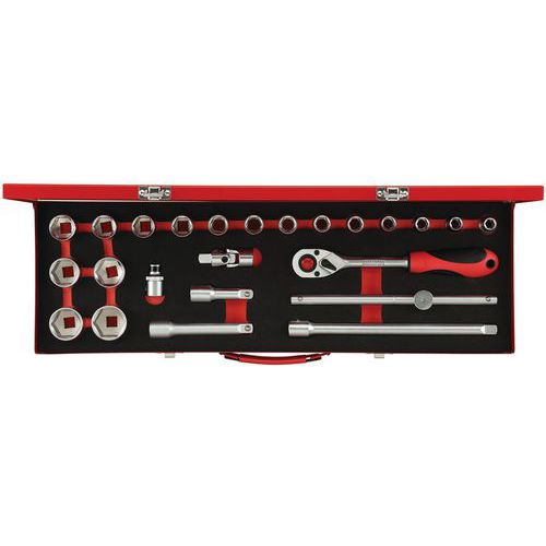 Jeu Douilles 1/2 10-32mm 24 Pièces R69004024red