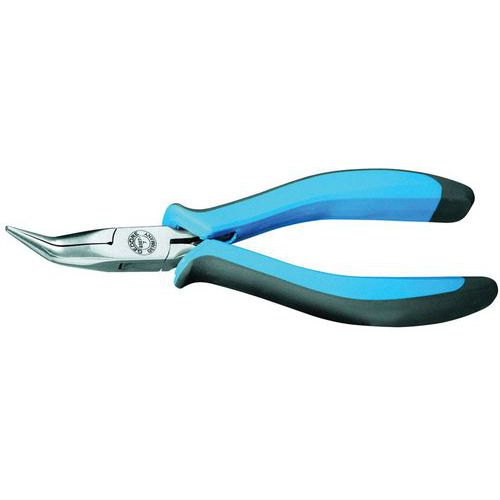 Gedore - Pince pour électronique à bec plat coudé - 16.5 cm - Usage finition, ESD