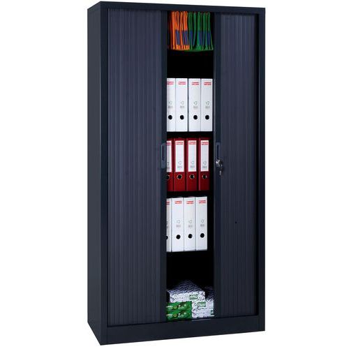 Armoire métallique - 3 étagères, rideau PVC, 135 cm