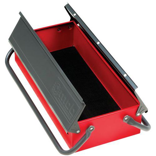 MOB - Boîte à outils bi-colore 45cm - 1 compartiment en acier - Fermeture cadenassable - Rangement robuste et sécurisé