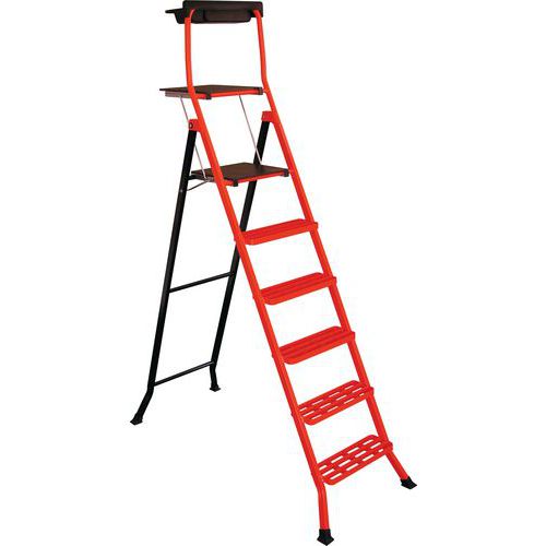 Escabeau Pro Acier LescaboÂ® Caillebotis 140 Cm Acier Peint