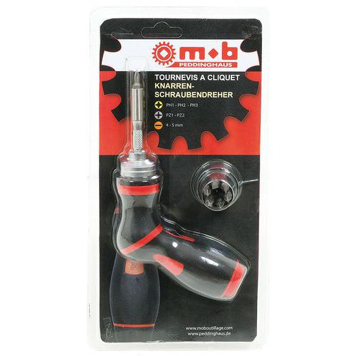 Mob 1 Tournevis Révolver à Cliquet + Embouts - Mob