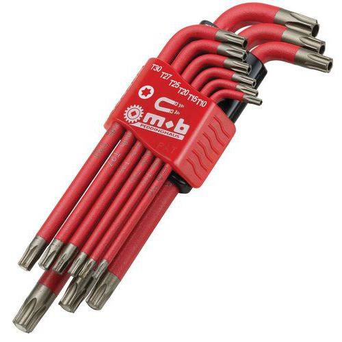 Vorel Clés de sécurité Torx Jeu de 9 clés torx en acier au chrome-vanadium