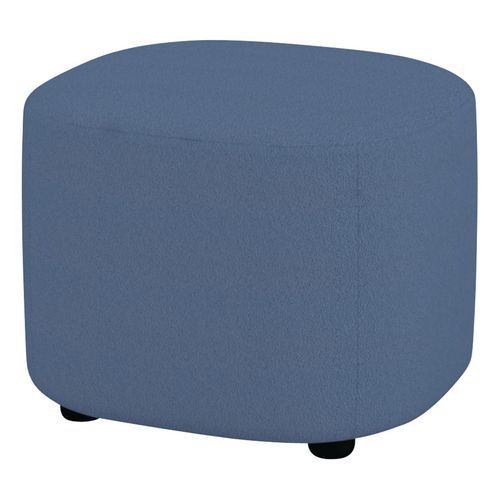 Petit Pouf Abyssa Tissu Non Feu M1 Bleu Gris