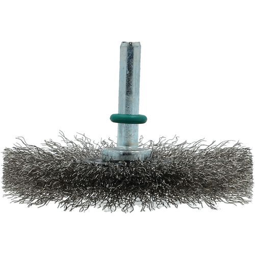 Brosse Pour Perceuse Fil Ondulé 02 Inox 70x10mm T19 Tige 6mm