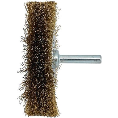 Brosse Pour Perceuse Fil Ondulé 02 Laiton 80x20mm T19 Tige 6mm