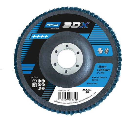 Disque à Lamelles Bdx Ø125x22mm Grain 40 Support Fibre De Verre