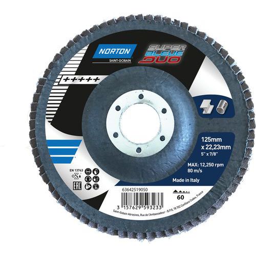 Disque à Lamelles Bombé Super Bleue Sb Duo Ø125x22mm Grain 60