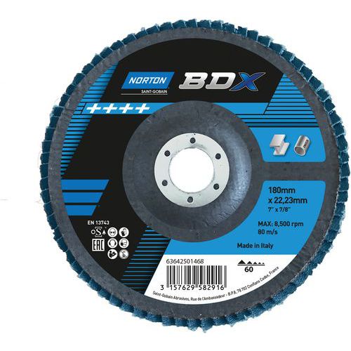 Disque à Lamelles Bombé Bdx Ø180x22mm Grain 60 Support Fibre De Verre