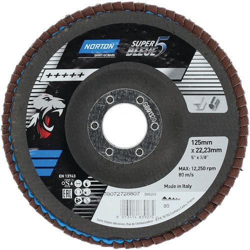 Disque à Lamelles Bombé Sb5 Ø125x22mm Grain 80