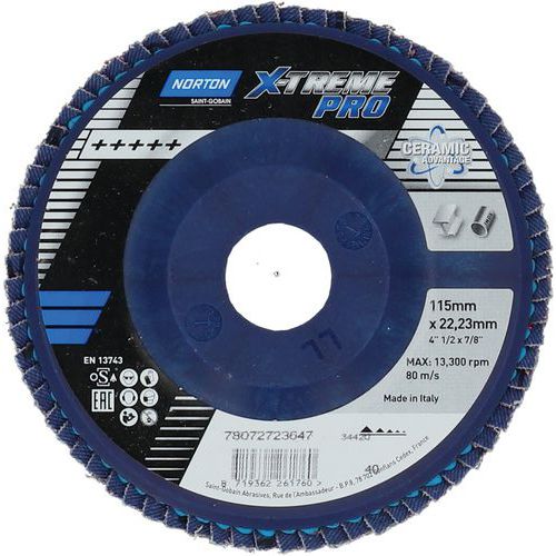 Disque à Lamelles Plat X-treme Pro Ø115x22mm R928mm Grain 40