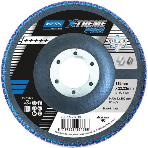 Disque à Lamelles X-treme Pro Ø115x22mm R928mm Grain 40