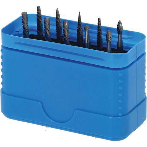 Fraise Carbure Coffret 10 Pièces Double Coupe