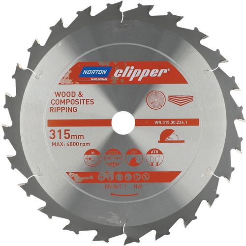 Lames Tct Wr.315.30.z24.1 - Ø315x3.2mm /2.2x30m