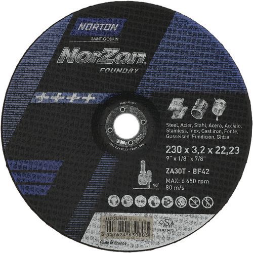 Meule De Tronçonnage à Moyeu Déporté Fonte Ø230x3.2x2223mm