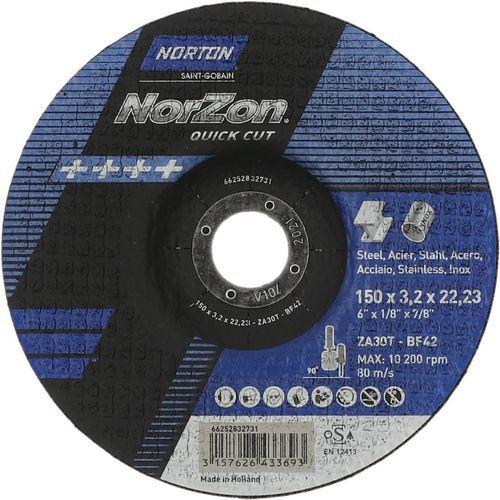 Meule Tronçonnage à Moyeu Déporté Quickcut Métal/inox Ø150x3.2x2223mm