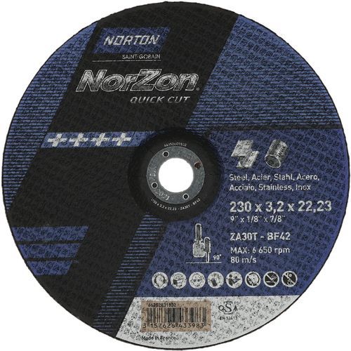 Meule Tronçonnage à Moyeu Déporté Quickcut Métal/inox Ø230x3.2x2223mm