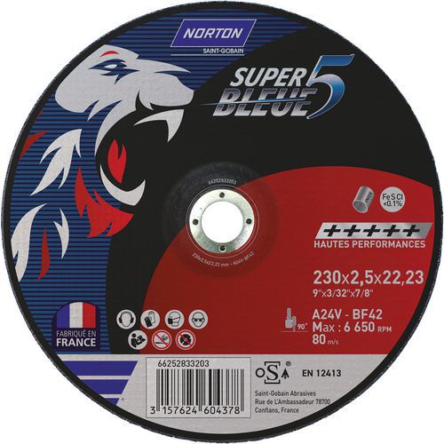 Meule De Tronçonnage Moyeu Déporté Sb5 Inox Ø230x2.5x2223mm