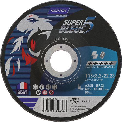 Meule De Tronçonnage Moyeu Déporté Sb5 Métal/inox Ø115x3.2x2223mm