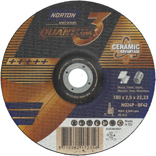 Meule De Tronçonnage Moyeu Deporté Quantum 3 Ø180x2.5x2223mm T42