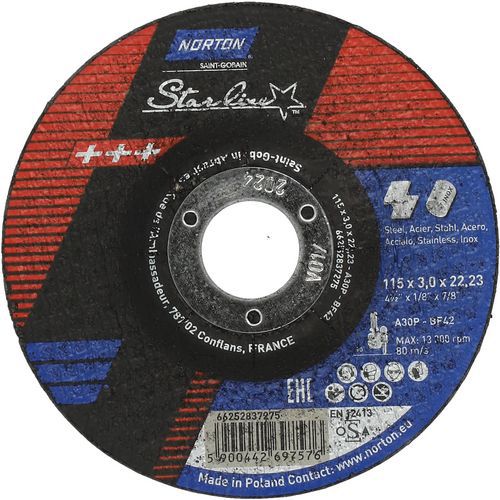 Meule De Tronçonnage Moyeu Déporté Starline Ø115x3.0x2223mm T42