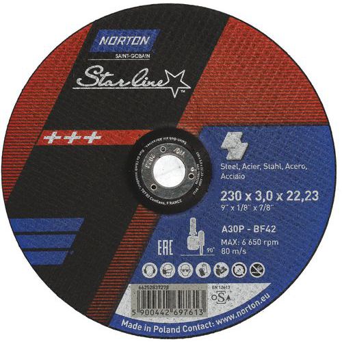 Meule De Tronçonnage Moyeu Déporté Starline Ø230x3.0x2223mm T42