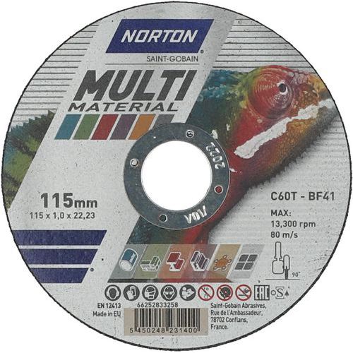 Meule De Tronçonnage Plate Multi Matériaux Ø115x1x2223mm