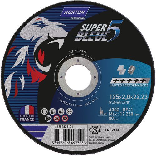 Meule De Tronçonnage Plate Sb5 Métal/inox Ø125x2x2223mm