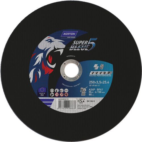 Meule De Tronçonnage Plate Sb5 Métal Ø250x3.5x25.4mm