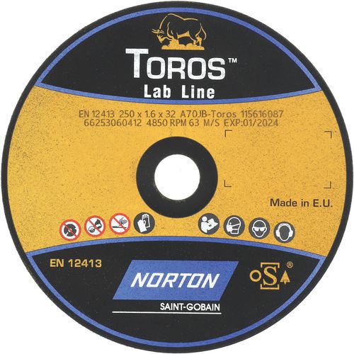Meule De Tronçonnage Plate Toros Lab Line Ã˜250x1.6x32mm A70jbtoros