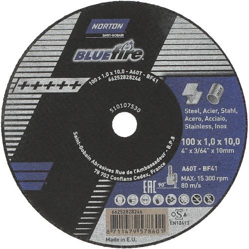Meule De Tronçonnage Plate Blue Fire Ø100x1.0x10.0mm T41