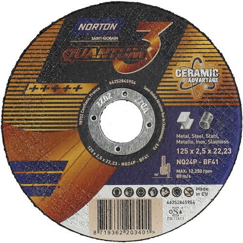 Meule De Tronçonnage Plate Quantum 3 Ø125x2.5x2223mm T41