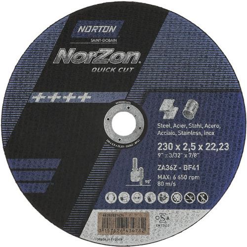 Meule De Tronçonnage Plate Quickcut Métal/inox Ø230x2.5x2223mm