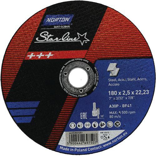 Meule De Tronçonnage Plate Starline Ã˜180x2.5x2223mm
