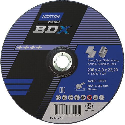 Meule D'ébarbage Bdx Métal/inox Ã˜230x4x2223mm