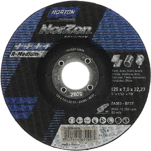 Meule D'ébarbage Norzon Iii Foundry Fonte Ã˜125x7x2223mm