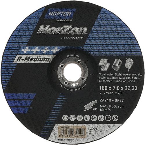 Meule D'ébarbage Norzon Iii Foundry Fonte Ø180x7x2223mm