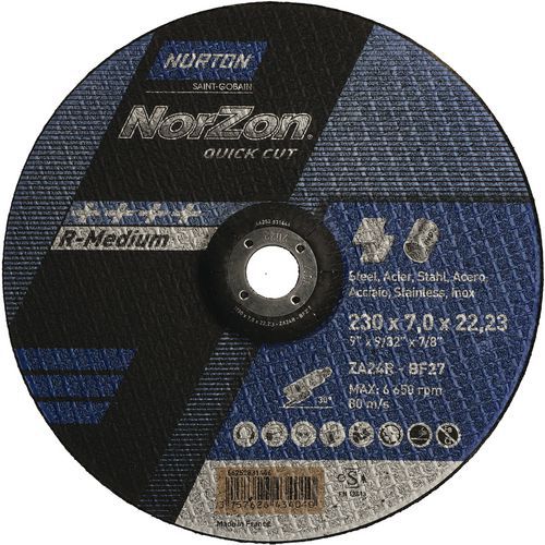Meule D'ébarbage Norzon Quickcut Métal/inox Ø230x7x2223mm