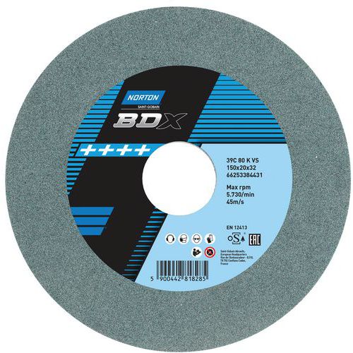 Meule Abrasive Valex Grain 100 - Diamètre 200 X 40 X 20 Mm, Pour Touret à Meuler, Aiguisage Et ébavurage
