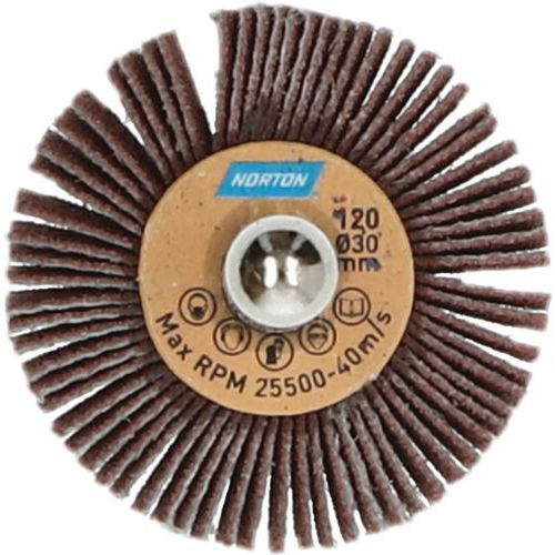 Roue à Lamelles Sur Tige Métal Ø30x10x6mm Grain 120