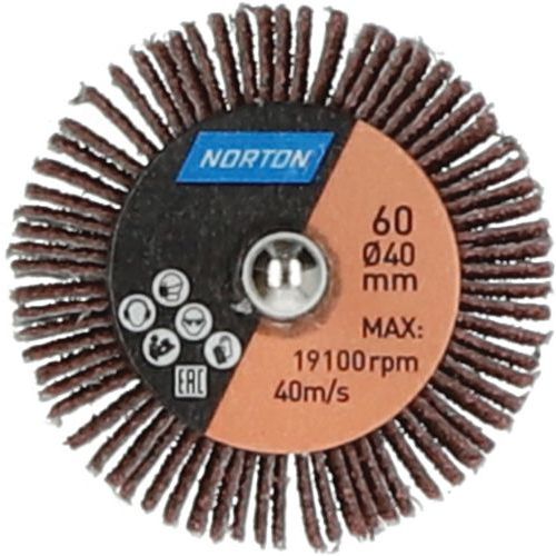 Roue à Lamelles Sur Tige Métal Ø40x15x6mm Grain 60